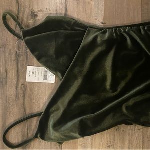 Brand new Luxe Beginnings Velvet Surplice Mini Dress